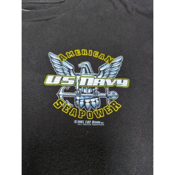 7.62 Design US Navy American Seapower Eagle Graphic T Shirt Black Size M - Picture 4 of 6